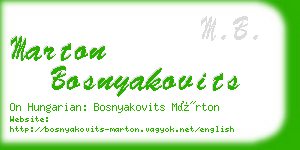 marton bosnyakovits business card